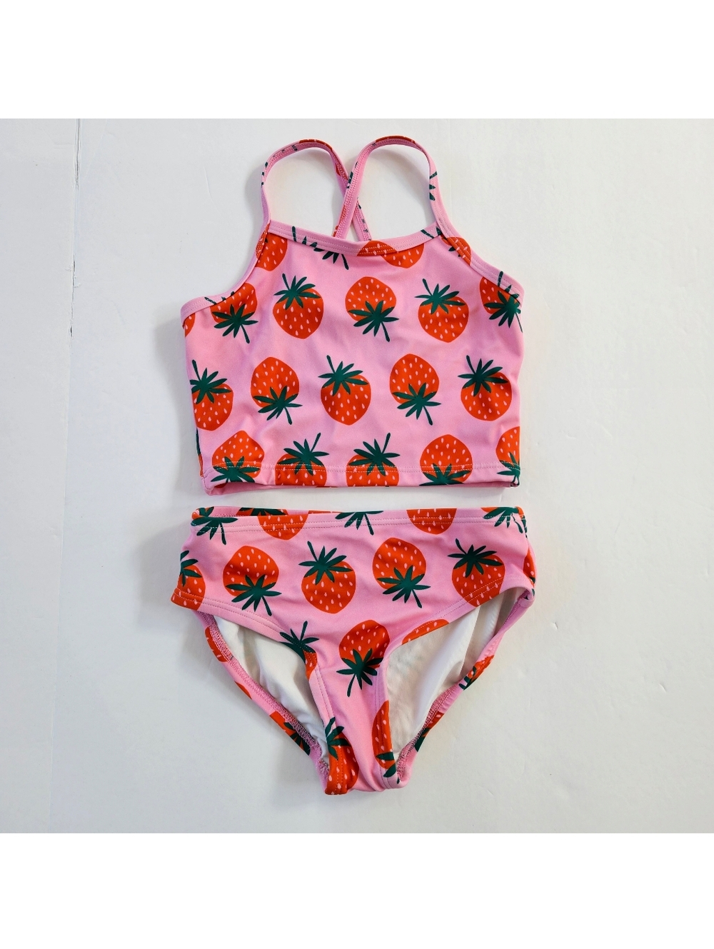 Hanna Andersson Girls Strawberry Bikini Swimsuit Size 120 / 6-7 Good Condition
